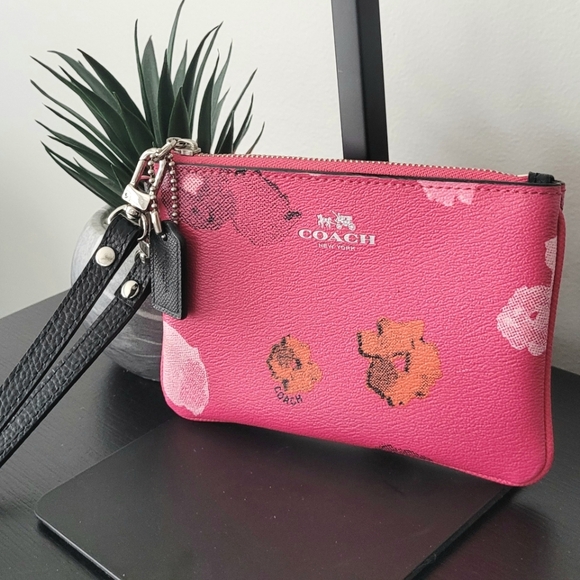 Coach Hot Pink Floral Wristlet - Picture 3 of 5